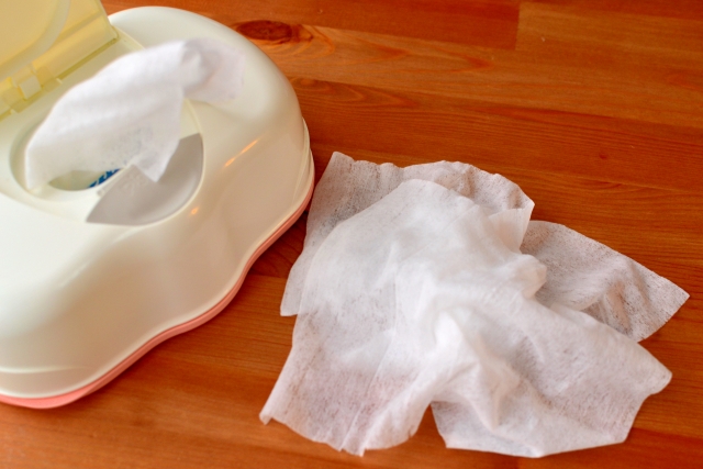 数枚出したおしりふき